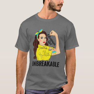 Ukrainian T Women Girl Unbreakable Ukraine Flag T-Shirt
