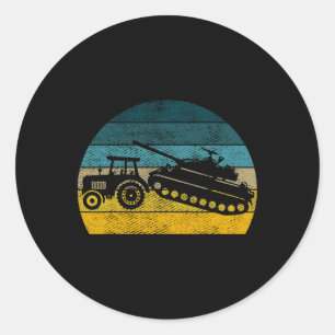 Ukrainian Tractor Support Ukraine Stand With Ukrai Classic Round Sticker