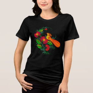 Ukrainian traditional Petrikivka art Tri-Blend Shirt