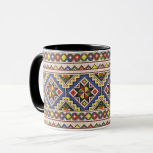 Ukrainian traditional vushuvanka folk art. mug