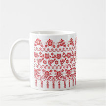 Ukrainian traditional vushuvanka folk pattern red