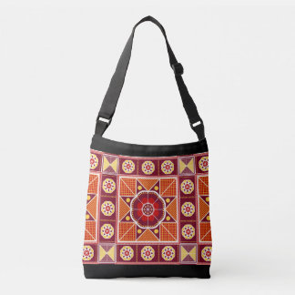 Ukrainian Transcarpathian Geometric Flower Pattern Crossbody Bag