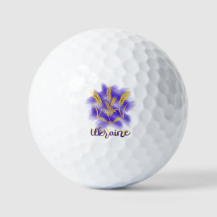 Ukrainian trident made of wheat ear golf balls