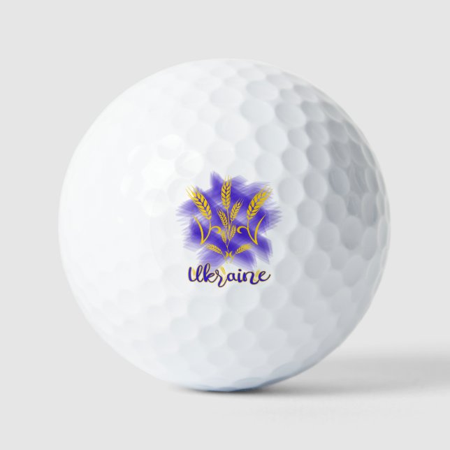 Ukrainian trident made of wheat ear golf balls (Front)