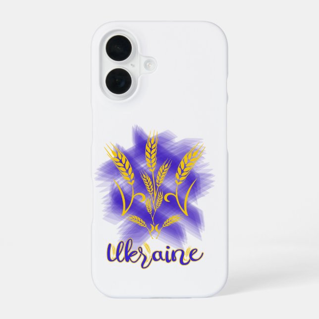Ukrainian trident made of wheat ear iPhone 16 case (Back)