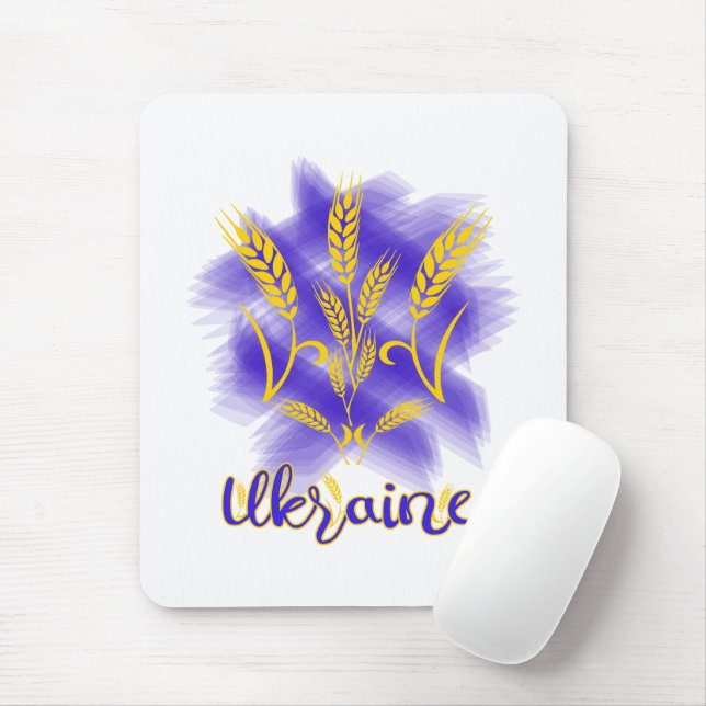 Ukrainian trident made of wheat ear mouse mat (With Mouse)