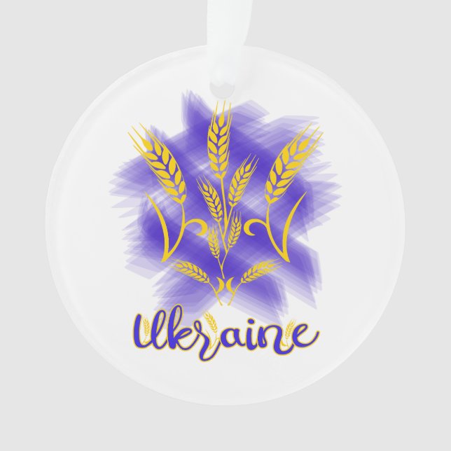 Ukrainian trident made of wheat ear ornament (Front)