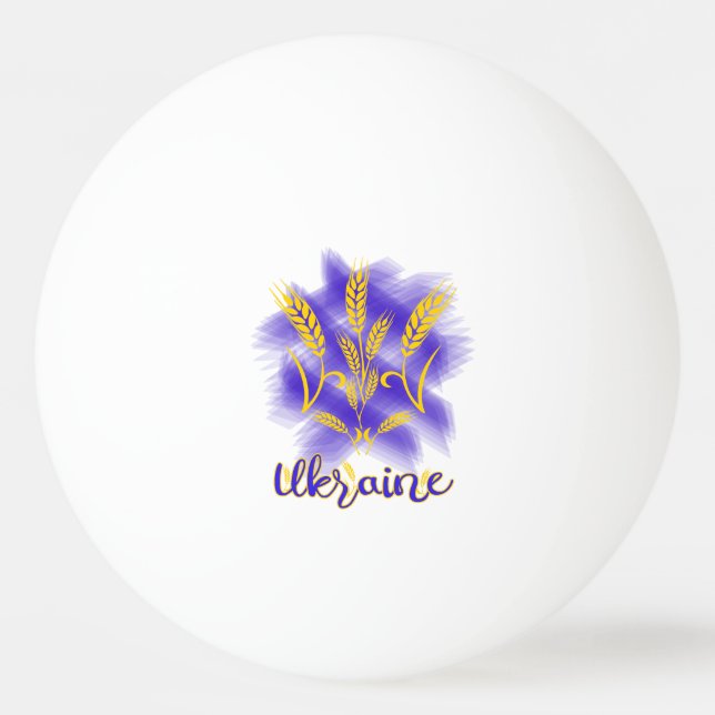 Ukrainian trident made of wheat ear ping pong ball (Front)
