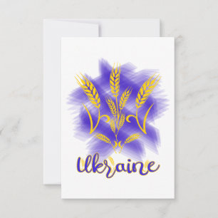 Ukrainian trident made of wheat ear RSVP card