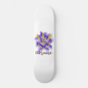 Ukrainian trident made of wheat ear skateboard