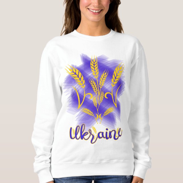 Ukrainian trident made of wheat ear sweatshirt (Front)
