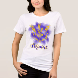 Ukrainian trident made of wheat ear Tri-Blend shirt