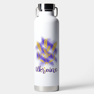 Ukrainian trident made of wheat ear water bottle