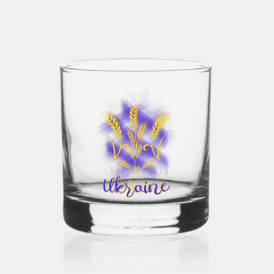 Ukrainian trident made of wheat ear whiskey glass