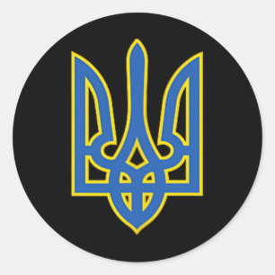 Ukrainian Trident Shirt Tryzub Ukraine Army Green Classic Round Sticker