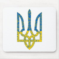 Ukrainian trident textured flag of Ukraine colors