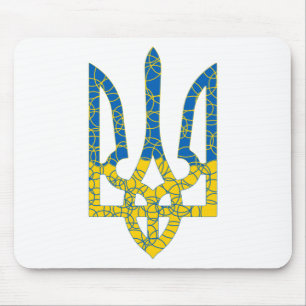 Ukrainian trident textured flag of Ukraine colors Mouse Mat
