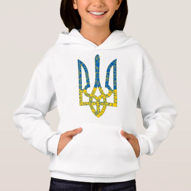 Ukrainian trident textured flag of Ukraine colours (Front)