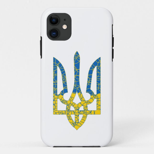 Ukrainian trident textured flag of Ukraine colours Case-Mate iPhone Case (Back)