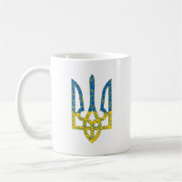 Ukrainian trident textured flag of Ukraine colours