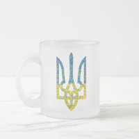 Ukrainian trident textured flag of Ukraine colours