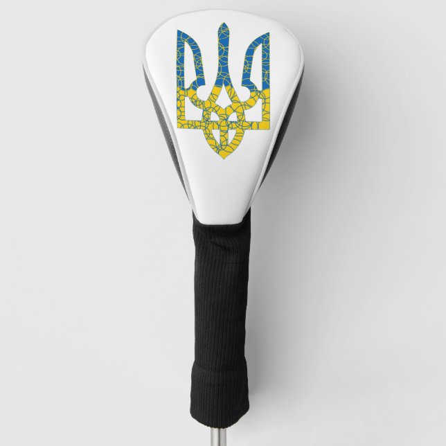Ukrainian trident textured flag of Ukraine colours Golf Head Cover (Front)
