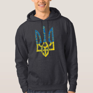 Ukrainian trident textured flag of Ukraine colours Hoodie