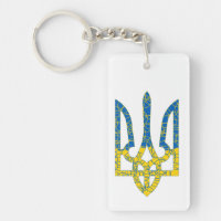 Ukrainian trident textured flag of Ukraine colours