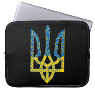 Ukrainian trident textured flag of Ukraine colours Laptop Sleeve