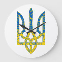 Ukrainian trident textured flag of Ukraine colours