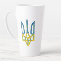 Ukrainian trident textured flag of Ukraine colours