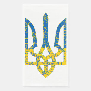 Ukrainian trident textured flag of Ukraine colours Napkin