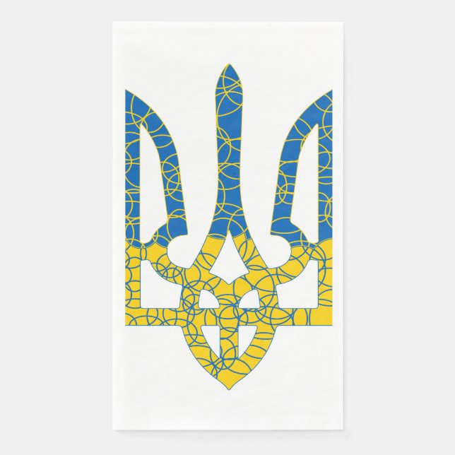 Ukrainian trident textured flag of Ukraine colours Napkin (Front)