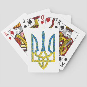 Ukrainian trident textured flag of Ukraine colours Playing Cards
