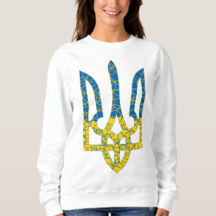 Ukrainian trident textured flag of Ukraine colours Sweatshirt