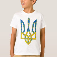 Ukrainian trident textured flag of Ukraine colours