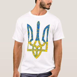 Ukrainian trident textured flag of Ukraine colours T-Shirt
