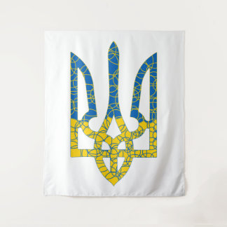 Ukrainian trident textured flag of Ukraine colours Tapestry