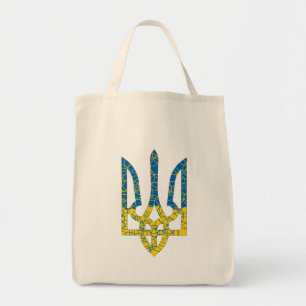 Ukrainian trident textured flag of Ukraine colours Tote Bag