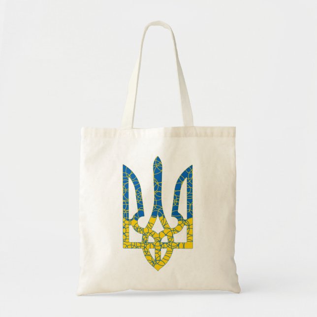 Ukrainian trident textured flag of Ukraine colours Tote Bag (Front)