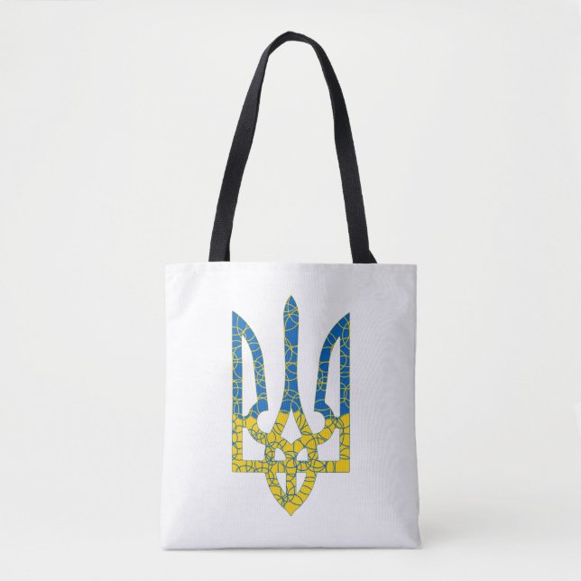 Ukrainian trident textured flag of Ukraine colours Tote Bag (Front)