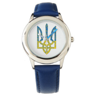 Ukrainian trident textured flag of Ukraine colours Watch