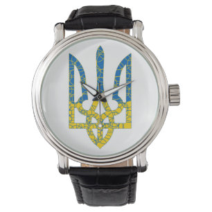 Ukrainian trident textured flag of Ukraine colours Watch