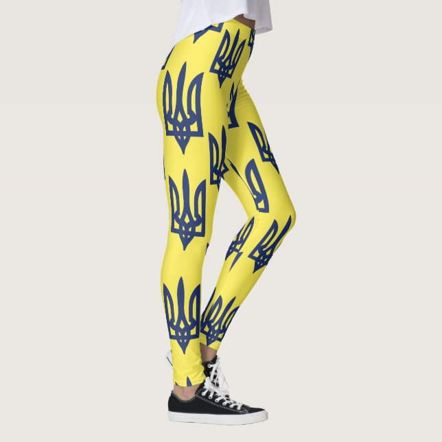 Ukrainian Trident Tryzub Ukraine Coat of Arms Leggings (Right)