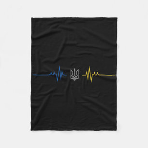 Ukrainian Trident Ukraine Flag - I Stand With Ukra Fleece Blanket