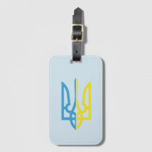 Ukrainian Tryzub Blue/Yellow Luggage Tag