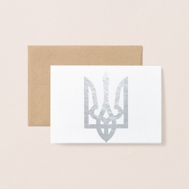 Ukrainian Tryzub Foil Card (Front With Envelope)