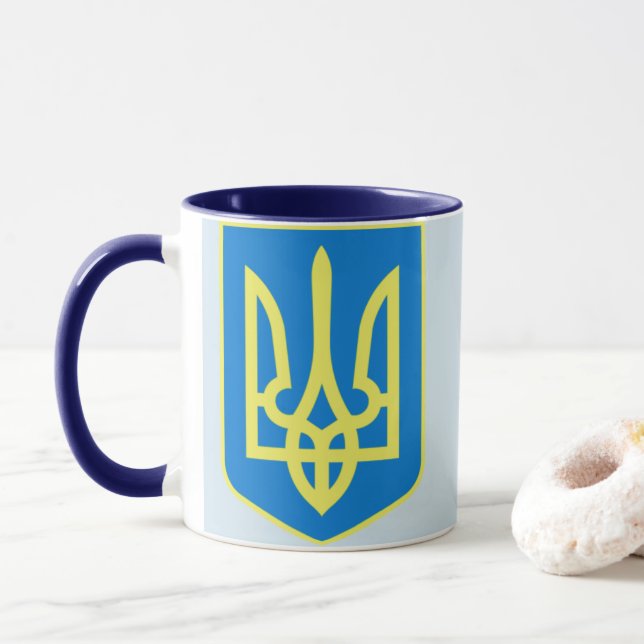 Ukrainian Tryzub Mug Blue/Navy (With Donut)