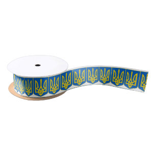 Ukrainian Tryzub Satin Ribbon
