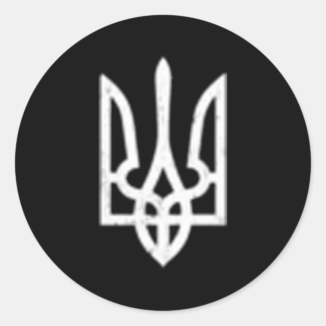 Ukrainian Tryzub Symbol Ukraine Trident Classic Round Sticker (Front)